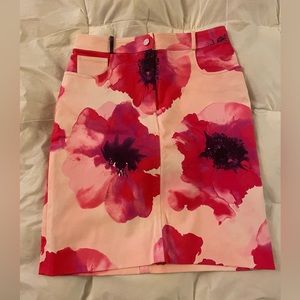 Vintage Celine Floral Denim Skirt Size 40